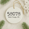 Zip Code Christmas Ornament