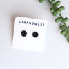 8mm Black Druzy Stud