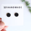 8mm Black Druzy Stud