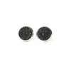 8mm Black Druzy Stud