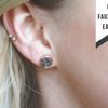 8mm Black Druzy Stud