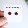 8mm Maroon Earrings