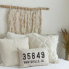 Painted Look Zip Code Pillow