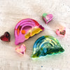 Two Rainbow Crayons + 4 Hearts