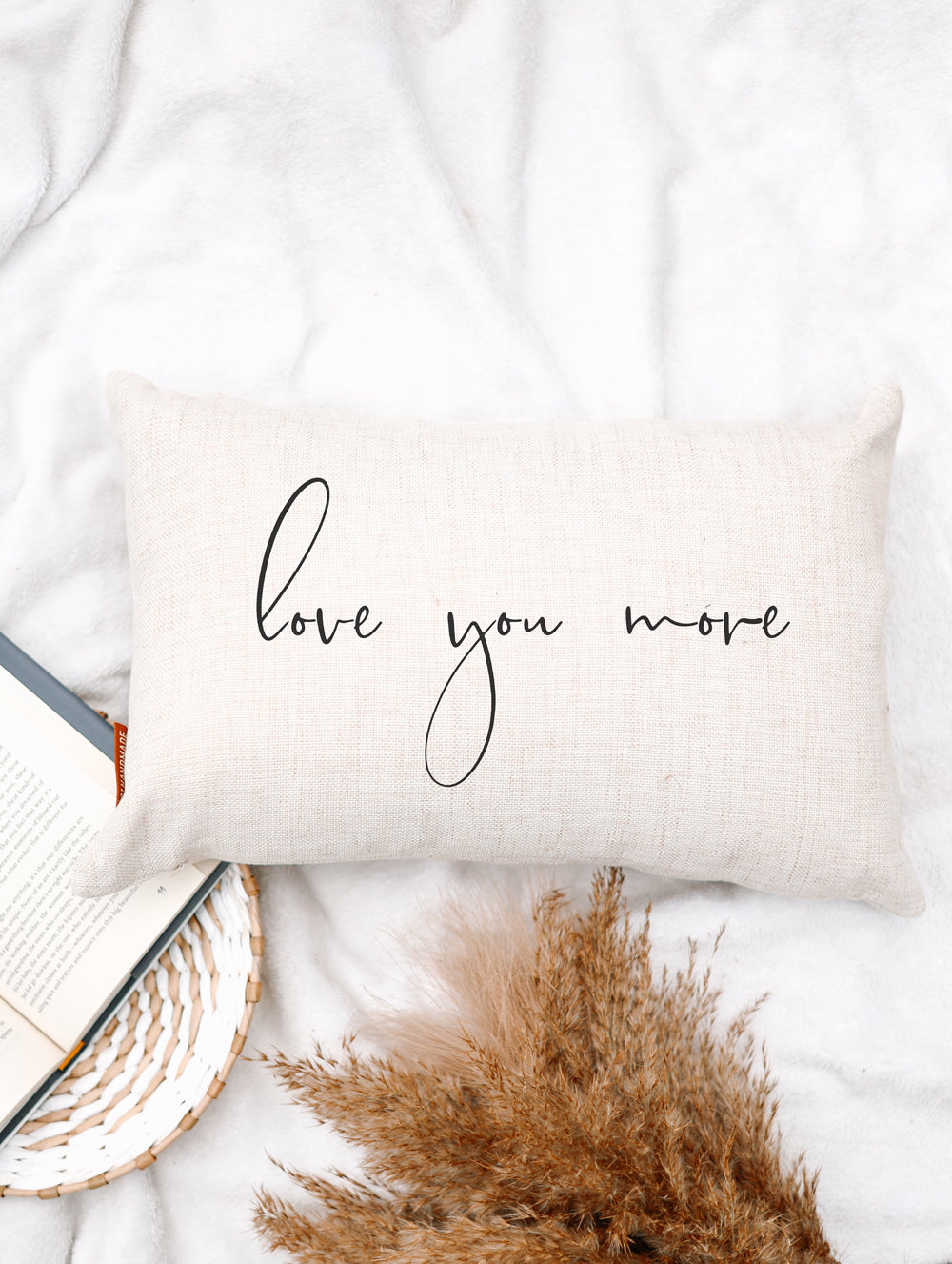 Love You More Handwritten Pillow