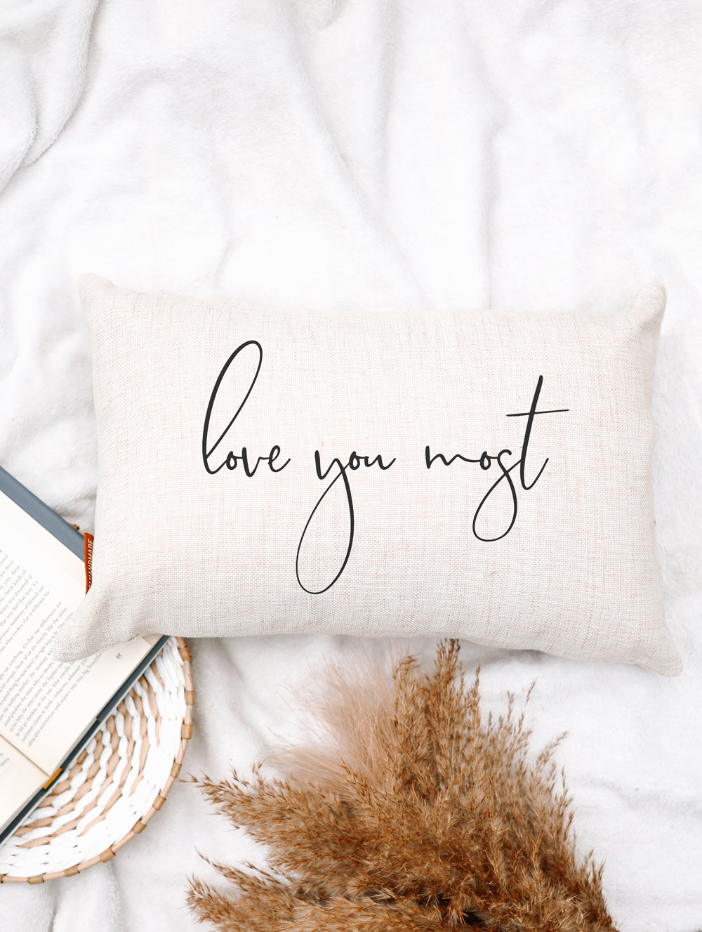 Love You Most Handwritten Pillow