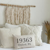 Custom Zip Code Pillow